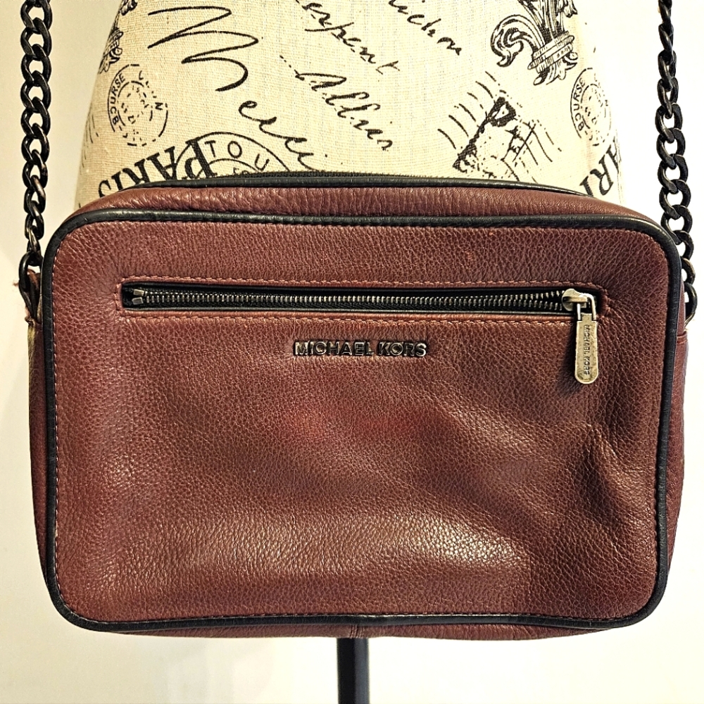 Michael Kors Crossbody Bag Burgundy w/ Black Hardware